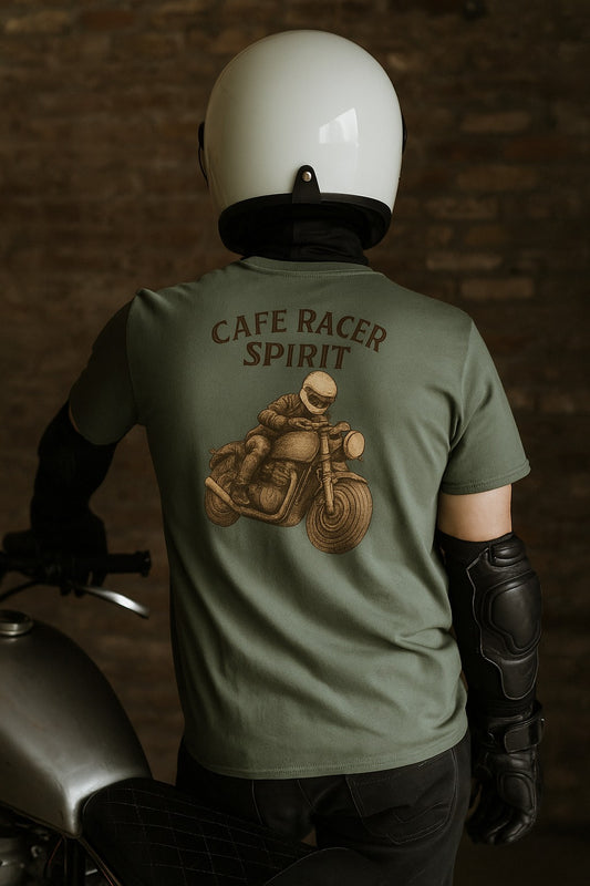 Men's cotton t-shirt By Rider&amp;Road "Cafe Racer Spirit"