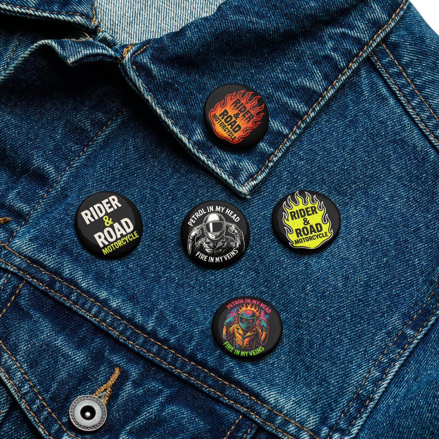 Pin buttons By Rider&Road "Fire" (1.25" / 3.1cm)