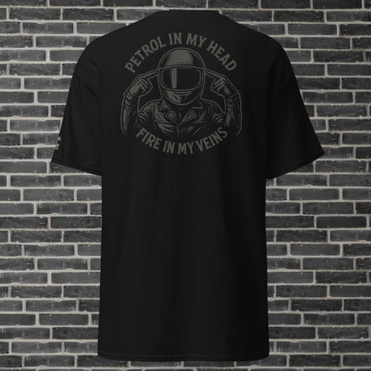 Unisex cotton t-shirt By Rider&amp;Road "Gray&amp;White"