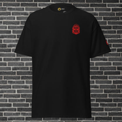 Unisex cotton t-shirt By Rider&Road "Red flames"