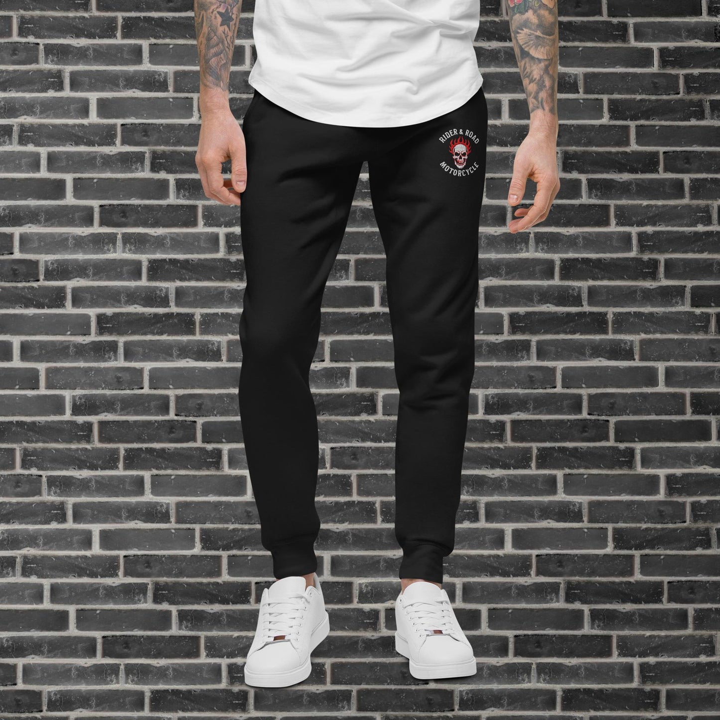 (Unisex) Fleece sweatpants By Rider&amp;Road "Skull"