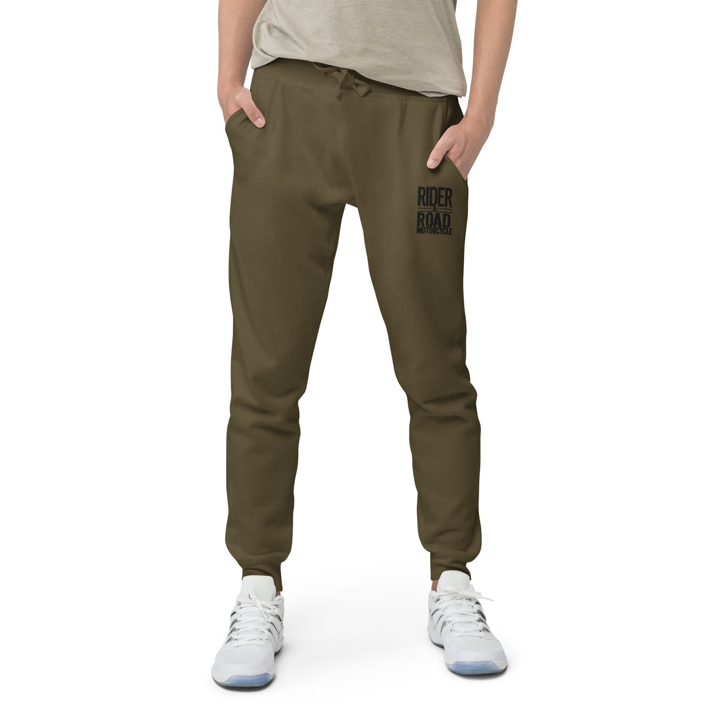 (Unisex) Fleece sweatpants By Rider&amp;Road "Military Green"