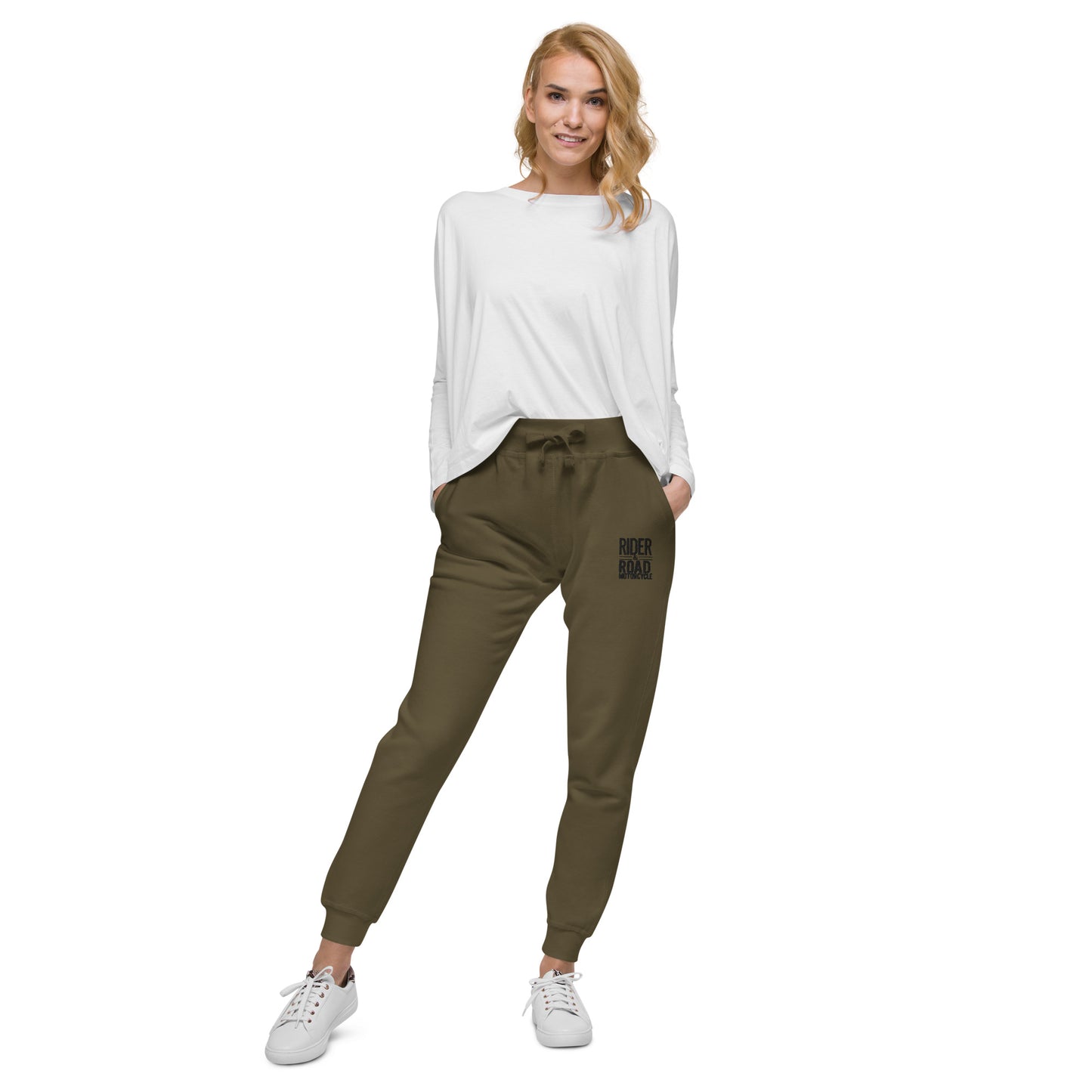 (Unisex) Fleece sweatpants By Rider&amp;Road "Military Green"