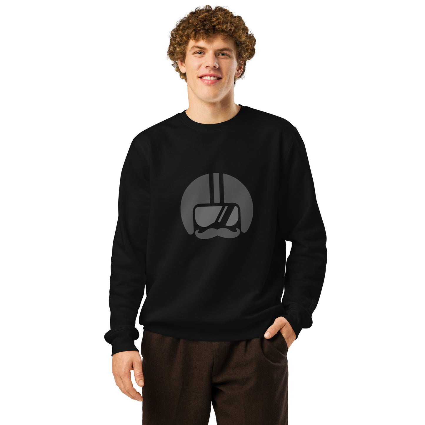 Men's mid-weight sweatshirt By Rider&amp;Road "Mustache Rider"