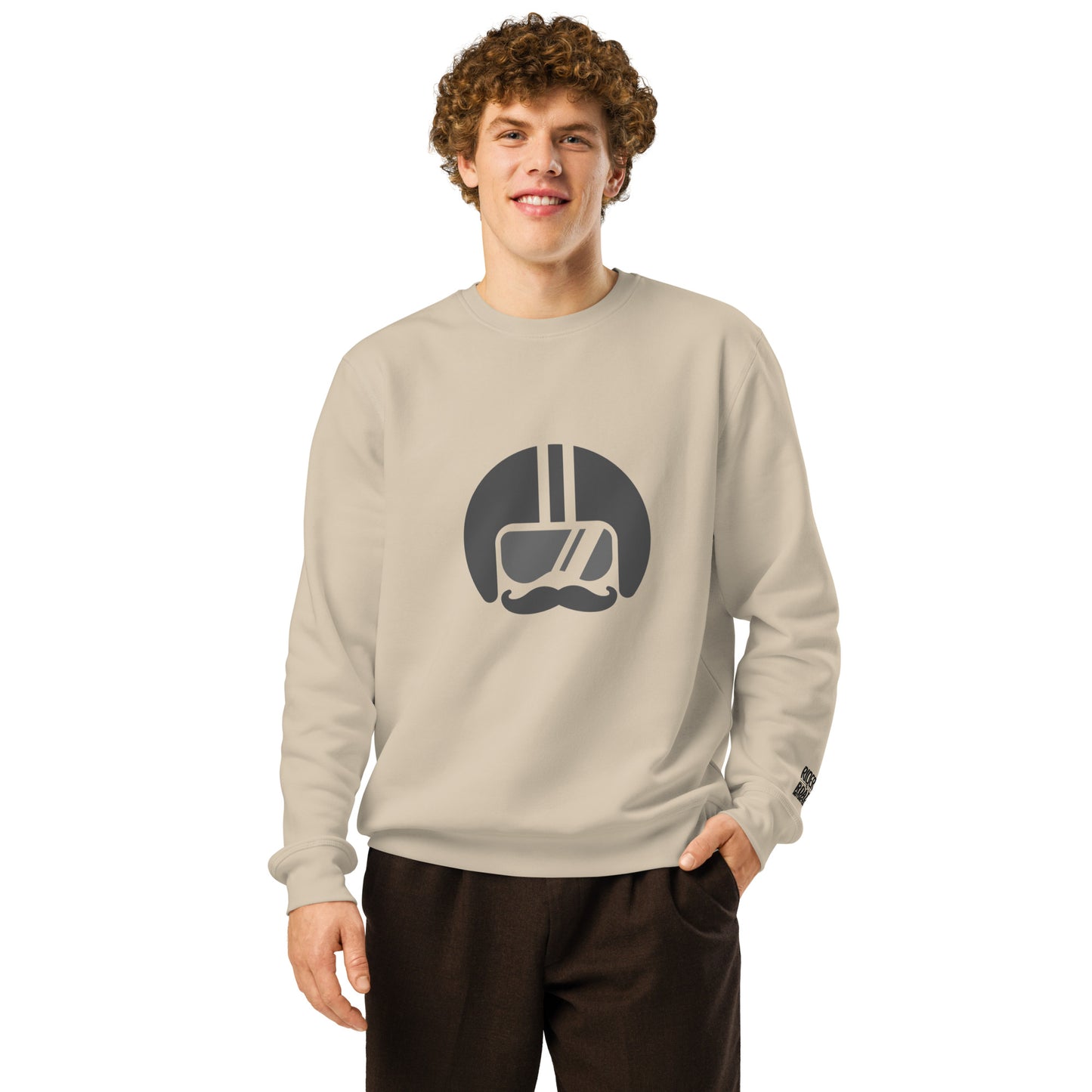 Men's mid-weight sweatshirt By Rider&amp;Road "Mustache Rider"