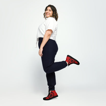Women’s high top shoes By Rider&Road "Red&BLack"