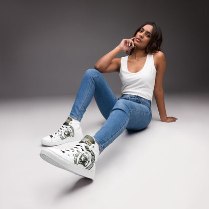 Women’s high top shoes By Rider&Road "White&Camo"