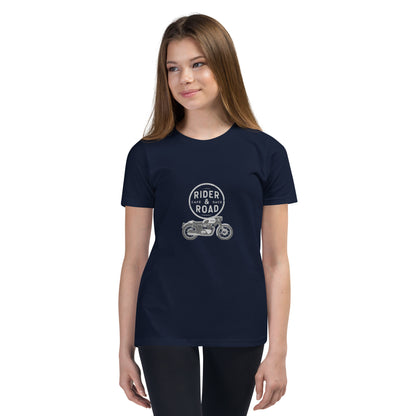 Youth Short Sleeve T-Shirt By Rider&amp;Road "Old Bike"